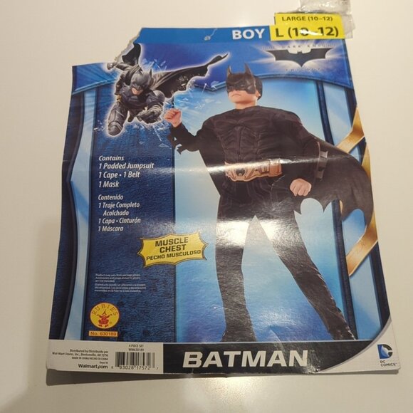 Rubie's Black & Gold Batman Costume - NWT Size L 10-12 Kids - Picture 1 of 5